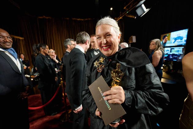 Kate Hawley poses backstage with the OscarÂ® for Costume Design during the 98th OscarsÂ® at DolbyÂ® Theatre at Ovation Hollywood on Sunday, March 15, 2026. Los Angeles CA USA  350081167PLX