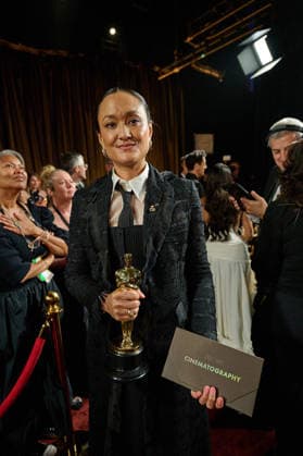 Autumn Durald Arkapaw poses backstage with the OscarÂ® for Cinematography during the 98th OscarsÂ® at DolbyÂ® Theatre at Ovation Hollywood on Sunday, March 15, 2026. Los Angeles CA USA  350081284PLX