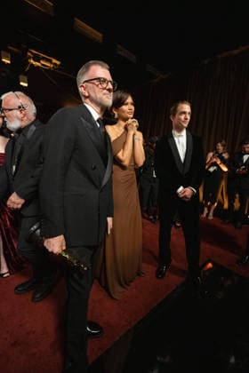 Paul Thomas Anderson, Zendaya and Robert Pattinson backstage during the live 98th OscarsÂ® at the Dolby Theatre at Ovation Hollywood in Los Angeles, CA, on Sunday, March 15, 2026. Los Angeles CA USA  350081287PLX