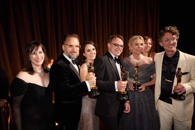 Robin Hessman, Radovan Sibrt, Alzbeta Karaskova, Pavel Talankin, Helle Faber, and David Borenstein pose backstage with the OscarÂ® for Documentary Feature Film during the live ABC Telecast of the 98th OscarsÂ® at DolbyÂ® Theatre at Ovation Hollywood on Sunday, March 15, 2026. Los Angeles CA USA  350081295PLX