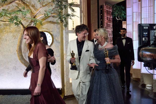 David Borenstein and Helle Faber pose backstage with the OscarÂ® for Documentary Feature Film during the live ABC Telecast of the 98th OscarsÂ® at DolbyÂ® Theatre at Ovation Hollywood on Sunday, March 15, 2026. Los Angeles CA USA  350081293PLX
