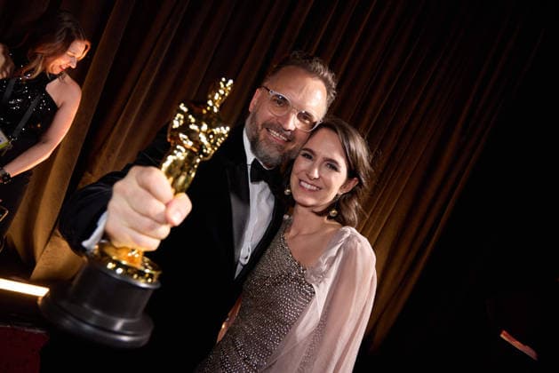 Radovan Sibrt and Alzbeta Karaskova pose backstage with the OscarÂ® for Documentary Feature Film during the live ABC Telecast of the 98th OscarsÂ® at DolbyÂ® Theatre at Ovation Hollywood on Sunday, March 15, 2026. Los Angeles CA USA  350081297PLX