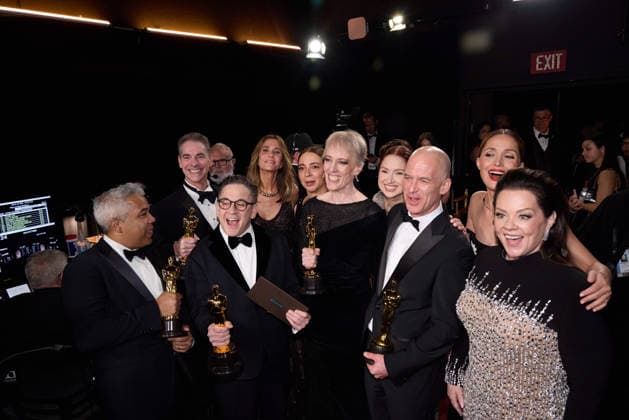 Juan Peralta, Al Nelson, Gary Rizzo, Kristen Wiig, Maya Rudolph, Gwendolyn Yates Whittle, Ellie Kemper, Al Nelson, Rose Byrne, and Melissa McCarthy pose backstage with the OscarÂ® for Sound during the 98th OscarsÂ® at DolbyÂ® Theatre at Ovation Hollywood on Sunday, March 15, 2026. Los Angeles CA USA  350081304PLX