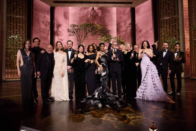 Paul Thomas Anderson, Sarah Murphy, Anthony Carlino, Will Weiske, Andy Jurgensen, Teyana Taylor, Michael Bauman, Cassandra Kulukundis, Regina Hall, Shayna McHale aka Junglepussy, Leonardo DiCaprio, Chase Infiniti and Benicio del Toro accept the OscarÂ® for Best Picture during the 98th OscarsÂ® at the DolbyÂ® Theatre at Ovation Hollywood on Sunday, March 15, 2026. Los Angeles CA USA  350081311PLX