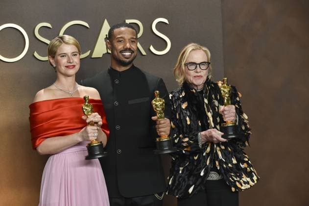 Jessie Buckley, Michael B. Jordan, Amy Madigan in the press room for The 98th Academy Awards - Press Room, Dolby Theatre at Ovation Hollywood, Los Angeles, CA, March 15, 2026. Photo By: Elizabeth Goodenough Everett Collection The 98th Academy Awards - Press Room PUBLICATIONXNOTxINxCANxCHNxFRAxITAxJPNxNORxPOLxRUSxESPxUKxUSA