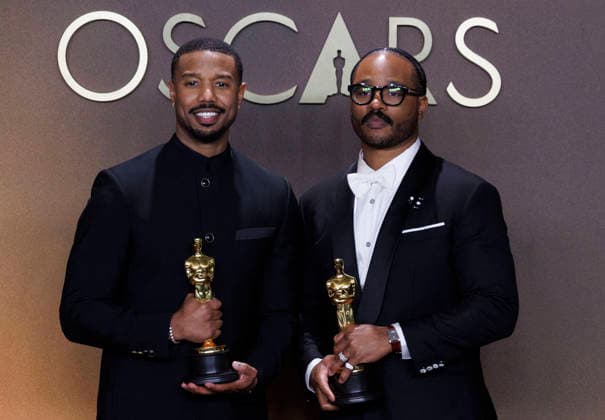March 15, 2026, Hollywood, California, USA: (L-R) Michael B. Jordan and Ryan Coogler in the press room of the 98th Annual Academy Awards on Sunday March 15, 2026 at the Dolby Theater in Hollywood, California. BURT HARRIS BNS PI Hollywood USA - ZUMAp124 20260315_zaa_p124_426 Copyright: xBurtxHarrisx