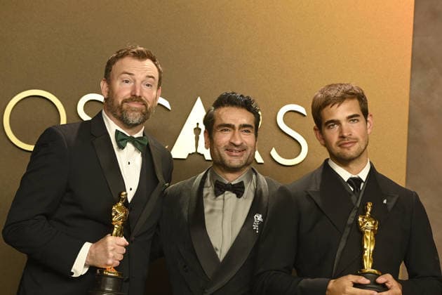 Winners in the press room of the 98th Academy Awards at Dolby Thetre in Los Angeles Featuring: Jack Piatt, Kumail Nanjiani and Sam A. Davis Where: Los Angeles, California, United States When: 15 Mar 2026 Credit: Valerie Goodloe MediaPunch INSTARimages EDITORIAL USE ONLY. NOT FOR USE BY NEWSPAPERS BASED IN THE UK. Copyright: xx instar55555655