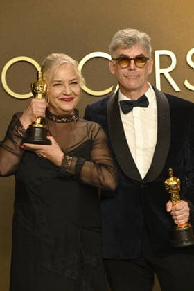 Winners in the press room of the 98th Academy Awards at Dolby Thetre in Los Angeles Featuring: Tamara Deverell, Shane Vieau Where: Los Angeles, California, United States When: 15 Mar 2026 Credit: Valerie Goodloe MediaPunch INSTARimages EDITORIAL USE ONLY. NOT FOR USE BY NEWSPAPERS BASED IN THE UK. Copyright: xx instar55555664