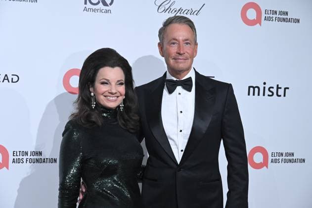 Fran Drescher, Peter Marc Jacobson at arrivals for 34th Annual Elton John AIDS Foundation Academy Awards Viewing Party, West Hollywood Park, Los Angeles, CA, March 15, 2026. Photo By: Michael Mattes Everett Collection 34th Annual Elton John AIDS Foundation Academy Awards Viewing Party PUBLICATIONXNOTxINxCANxCHNxFRAxITAxJPNxNORxPOLxRUSxESPxUKxUSA