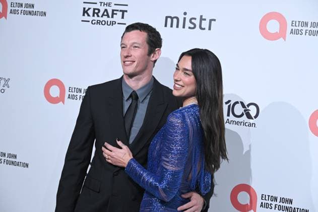 Dua Lipa, Callum Turner at arrivals for 34th Annual Elton John AIDS Foundation Academy Awards Viewing Party, West Hollywood Park, Los Angeles, CA, March 15, 2026. Photo By: Michael Mattes Everett Collection 34th Annual Elton John AIDS Foundation Academy Awards Viewing Party PUBLICATIONXNOTxINxCANxCHNxFRAxITAxJPNxNORxPOLxRUSxESPxUKxUSA