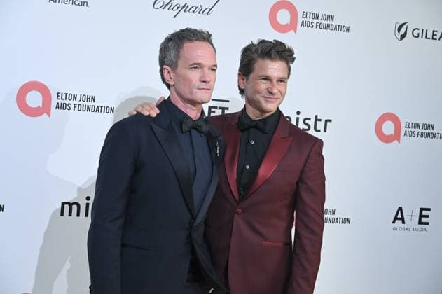 Neil Patrick Harris, David Burtka at arrivals for 34th Annual Elton John AIDS Foundation Academy Awards Viewing Party, West Hollywood Park, Los Angeles, CA, March 15, 2026. Photo By: Michael Mattes Everett Collection 34th Annual Elton John AIDS Foundation Academy Awards Viewing Party PUBLICATIONXNOTxINxCANxCHNxFRAxITAxJPNxNORxPOLxRUSxESPxUKxUSA