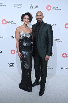 Nathalie Emmanuel, Alex Lanipekun at arrivals for 34th Annual Elton John AIDS Foundation Academy Awards Viewing Party, West Hollywood Park, Los Angeles, CA, March 15, 2026. Photo By: Michael Mattes Everett Collection 34th Annual Elton John AIDS Foundation Academy Awards Viewing Party PUBLICATIONXNOTxINxCANxCHNxFRAxITAxJPNxNORxPOLxRUSxESPxUKxUSA