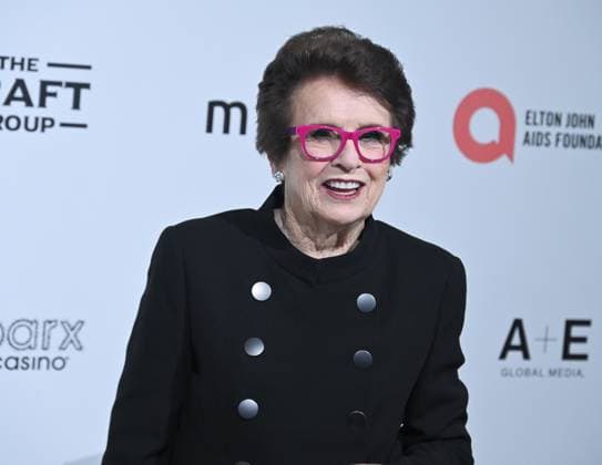 Billie Jean King at arrivals for 34th Annual Elton John AIDS Foundation Academy Awards Viewing Party, West Hollywood Park, Los Angeles, CA, March 15, 2026. Photo By: Michael Mattes Everett Collection 34th Annual Elton John AIDS Foundation Academy Awards Viewing Party PUBLICATIONXNOTxINxCANxCHNxFRAxITAxJPNxNORxPOLxRUSxESPxUKxUSA