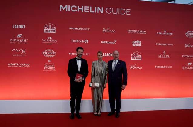 CEREMONIE GUIDE MICHELIN PHOTOPQR NICE MATIN Jean François Ottonello Monaco 16 03 2026 NO TABLOIDS CEREMONIE GUIDE MICHELIN 2026 France et Monaco au Grimaldi Forum de Monaco le prince Albert II, la princesse Charlene avec Gwendal Poullennec Directeur du Guide Michelin the 2026 Michelin Guide award winners ceremony in Monaco on March 16, 2026 International Director of The Michelin Guides Gwendal Poullennec, Prince s Albert II of Monaco, Princess Charlene De Monaco Monaco France  Copyright: xPHOTOPQR NICExMATIN MAXPPPxJeanxFrançoisxOttonellox 20260316NIM5458 20260316NIM5458
