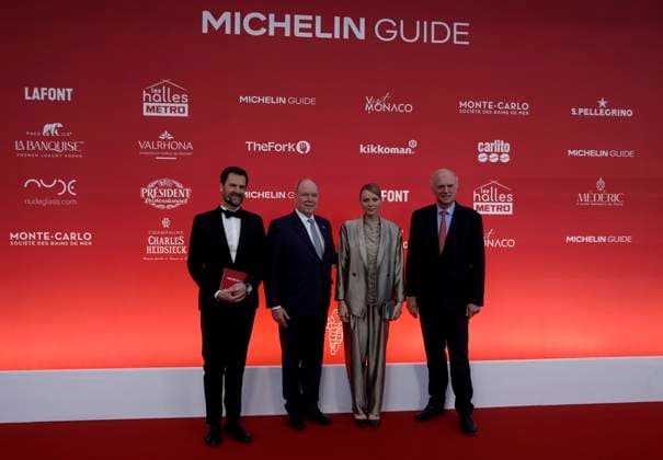 CEREMONIE GUIDE MICHELIN PHOTOPQR NICE MATIN Jean François Ottonello Monaco 16 03 2026 NO TABLOIDS CEREMONIE GUIDE MICHELIN 2026 France et Monaco au Grimaldi Forum de Monaco le prince Albert II, la princesse Charlene avec Gwendal Poullennec Directeur du Guide Michelin et Florent Menegaux, president de Michelin the 2026 Michelin Guide award winners ceremony in Monaco on March 16, 2026 International Director of The Michelin Guides Gwendal Poullennec, Prince s Albert II of Monaco, Princess Charlene De Monaco and the director of Michelin Group Florent Menegaux Monaco France  Copyright: xPHOTOPQR NICExMATIN MAXPPPxJeanxFrançoisxOttonellox 20260316NIM5461 20260316NIM5461