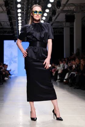 RUSSIA, MOSCOW - MARCH 16, 2026: A model showcases creations during a runway show for Ammonit as part of the 6th Moscow Fashion Week at the Manege Central Exhibition Hall (Moscow Manege). Valery Sharifulin TASS  90143382