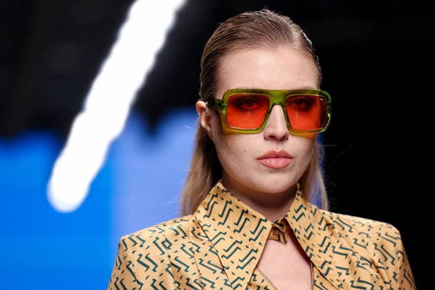 RUSSIA, MOSCOW - MARCH 16, 2026: A model showcases creations during a runway show for Ammonit as part of the 6th Moscow Fashion Week at the Manege Central Exhibition Hall (Moscow Manege). Valery Sharifulin TASS  90143556