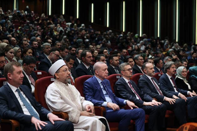 Turkish President Recep Tayyip Erdogan ANKARA, TURKIYE – MARCH 16: (----EDITORIAL USE ONLY - MANDATORY CREDIT - TURKISH PRESIDENCY MURAT KULA HANDOUT - NO MARKETING NO ADVERTISING CAMPAIGNS - DISTRIBUTED AS A SERVICE TO CLIENTS----) Turkish President Recep Tayyip Erdogan attends the Holy Quran Recitation Competition Awards Ceremony at the Bestepe Nation’s Exhibition Hall in Ankara, Turkiye on March 16, 2026. Turkish Presidency Murat Kula Anadolu Ankara Turkey. Editorial use only. Please get in touch for any other usage.  Copyright: x2026xAnadoluxTurkishxPresidencyx xMuratxKulax