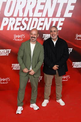 Premier of the film Torrente Presidente Jorge Ventosa and Jorge Salvador during the premiere of the film Torrente Presidente at the Cines Callao, on March 16, 2026, in Madrid Spain Filmmaker Santiago Segura returns this Friday, March 13, to Spanish theaters with Torrente Presidente , the sixth installment of his successful saga that began in 1998 with Torrente, el brazo tonto de la ley CINEMA PREMIERE GENTE José Madrid Madrid Madrid Espana  Copyright: xJosÃ xRuizx 7372653