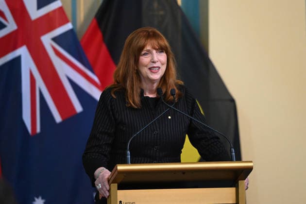 DENMARK ROYALS AUSTRALIA VISIT, Governor of Victoria, Her Excellency Professor the Hon Margaret Gardner AC speaks during the business reception at Government House in Melbourne, Tuesday, March 17, 2026. ( NO ARCHIVING Melbourne Victoria Australia  Copyright: xJamesxRossx 20260317169855022209