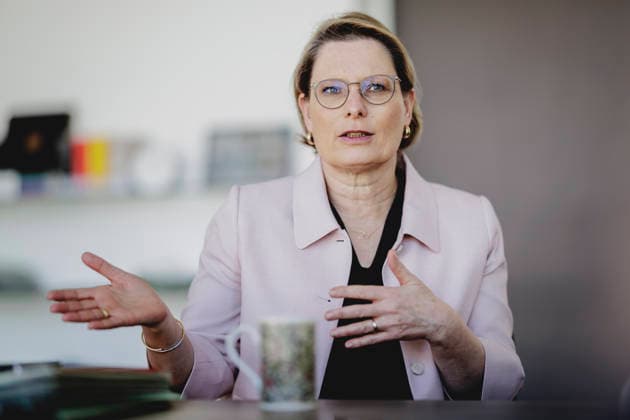 Stefanie Hubig (SPD), Bundesministerin fuer Justiz und Verbraucherschutz, aufgenommen im Rahmen eines Interviews in Berlin, 03.03.2026. Berlin Deutschland *** Stefanie Hubig SPD , Federal Minister of Justice and Consumer Protection, recorded during an interview in Berlin, 03 03 2026 Berlin Germany Copyright: xFlorianxGaertnerx