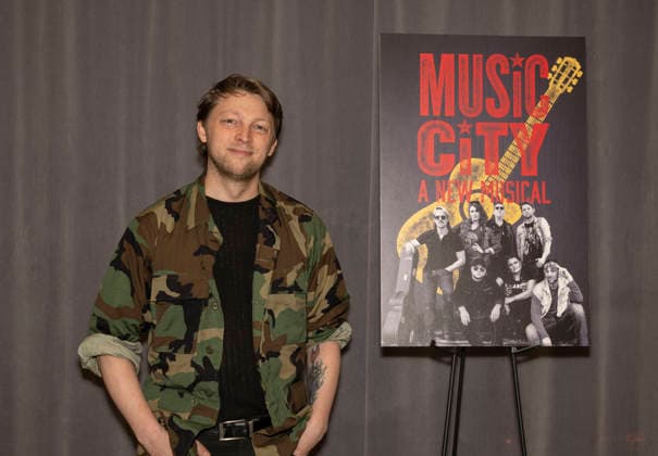 March 16, 2026, New York, New York, USA: DREW BASTIAN poses for a photo at Ripley Grier Studios in New York to celebrate the Off-Broadway Musical, Music City. 16 March 2026. New York USA - ZUMAa265 20260316_zep_a265_044 Copyright: xEricxAcquayex
