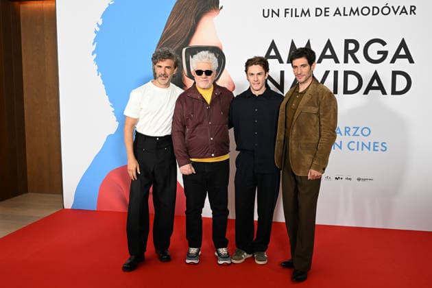 Pedro Almodóvar presents his film Bitter Christmas in Madrid I D Leonardo Sbaraglia, Pedro Almodóvar, Patrick Criado and Quim Gutiérrez pose at the photocall of the presentation of the film Bitter Christmas , on March 17, 2026, in Madrid Spain The film narrates the close relationship between reality and fiction, between inspiration and life, raising the debate on the limits of autofiction PHOTOCALL CINE FILM José Madrid Madrid Madrid Spain  Copyright: xJosÃ xOlivax 7373718