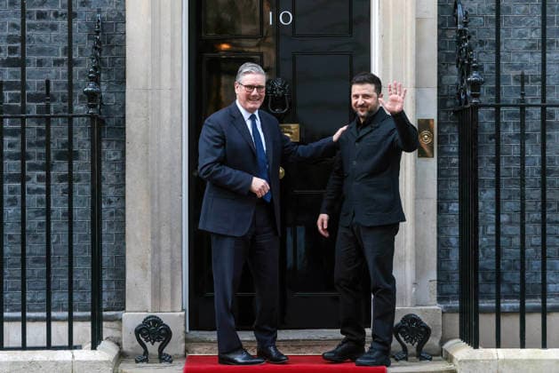 . 17 03 2026. London, United Kingdom. President Zelenskyy & Mark Rutte Downing Street. UK Prime Minister Keir Starmer greets President Volodymyr Zelenskyy of Ukraine & NATO Secretary-General Mark Rutte to Downing Street.  xMartynxWheatleyx xi-Imagesx IIM-26643-0015