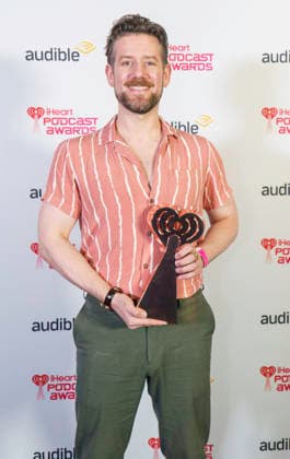 March 16, 2026: Austin, Texas. 2026 IHeartPodcast Awards, winners pose with their awards. Zackary Grady, wirter director, winner for Best Fiction, Murder at the Patel Motel.  - ZUMAda1_ 20260316_zap_da1_087 Copyright: xSandraxDahdahx