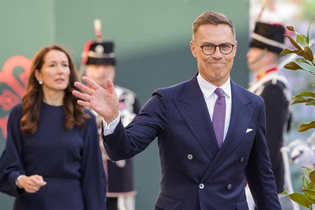 March 17, 2026, London, London, UK: London, UK. President of Finland Alexander Stubb and Finland s First Lady Suzanne Innes-Stubb depart from the Garrison Chapel in London after visiting the exhibition Ã’New Wood: Building a Bio-Based Future,O a collaboration between the Circular Bioeconomy Alliance, the Kings Foundation and the Finnish Forest Association, along with King Charles (not pictured) London UK  - ZUMAl94_ 20260317_zaf_l94_069 Copyright: xDinendraxHariax