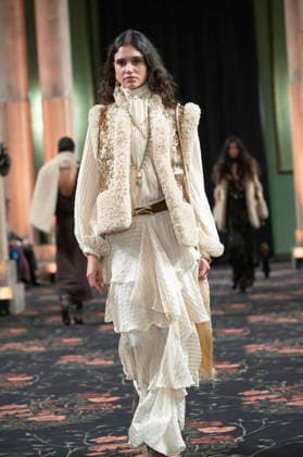 Johanna Ortiz - Mercedes-Benz Fashion Week Madrid A model walks the runway wearing a design by Johanna Ortiz during Mercedes-Benz Fashion Week de Madrid in IS Cervantes, 17 March 2026 Spain Madrid Spain Copyright: xAtilanoxGarciax xSOPAxImagesx photos09049