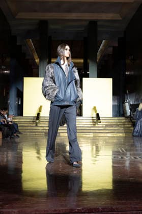 Juan Duyos - Mercedes-Benz Fashion Week Madrid A model walks the runway wearing a design by Juan Duyos during Mercedes-Benz Fashion Week de Madrid in IS Cervantes, 17 March 2026 Spain Madrid Spain Copyright: xAtilanoxGarciax xSOPAxImagesx photos08964