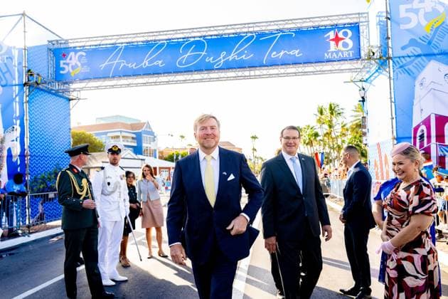 ORANJESTAD - King Willem-Alexander is attending the central commemorative ceremony in Aruba marking forty years of Status Aparte and fifty years of the Aruban flag and national anthem. The ceremony focused on national unity, identity, and the shared history of the kingdom. MISCHA SCHOEMAKER ANP netherlands out - belgium out  Copyright: xx x553706266x originalFilename: 553706266.jpg