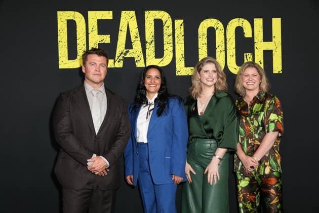 March 18, 2026: LUKE HEMSWORTH, MADELEINE SAMI and KATE MCLENNAN (1st R) attends the Australian Premiere of Deadloch Season Two at Hoyts Entertainment Quarter on March 18, 2026 in Sydney, Australia  - ZUMAa155 20260318_aaa_a155_029 Copyright: xChristopherxKhouryx