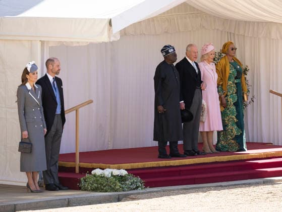 . 18 03 2026. Windsor , United Kingdom. King Charles III, Queen Camilla, Prince William and Kate Middleton, the Prince and Princess of Wales, at a Ceremonial Welcome at Windsor Castle, for the Nigerian President Bola Ahmed Tinubu and the First Lady Oluremi Tinubu, at the start of their State Visit to the United Kingdom.  xStephenxLockx xi-Imagesx IIM-26645-0053