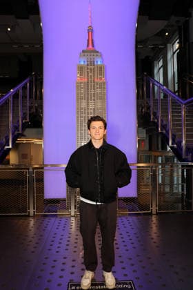 Tom Holland with Spider-Man fans help launch the official trailer for Columbia Pictures Spider-Man: Brand New Day at the Empire State Building Featuring: Tom Holland Where: New York, New York, United States When: 18 Mar 2026 Credit: Marion Curtis StarPix for Columbia Pictures INSTARimages EDITORIAL USE ONLY. NOT FOR USE BY NEWSPAPERS BASED IN THE UK. Copyright: xx instar55564017