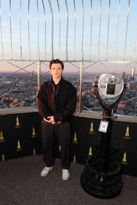 Tom Holland with Spider-Man fans help launch the official trailer for Columbia Pictures Spider-Man: Brand New Day at the Empire State Building Featuring: Tom Holland Where: New York, New York, United States When: 18 Mar 2026 Credit: Marion Curtis StarPix for Columbia Pictures INSTARimages EDITORIAL USE ONLY. NOT FOR USE BY NEWSPAPERS BASED IN THE UK. Copyright: xx instar55564010