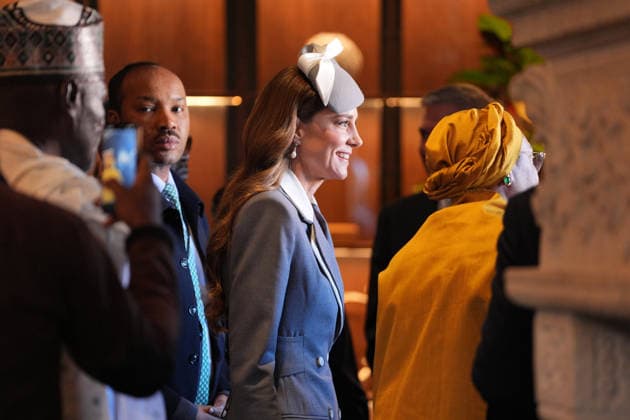 . 18 03 2026. Windsor , United Kingdom. Prince William and Kate Middleton, The Prince and Princess of Wales, receive President of Nigeria Bola Ahmed Tinubu and First Lady Oluremi Tinubu at the Fairmont Windsor Park hotel in Windsor on day one of their state visit to the UK.  xi-Imagesx xPoolx IIM-26645-0078