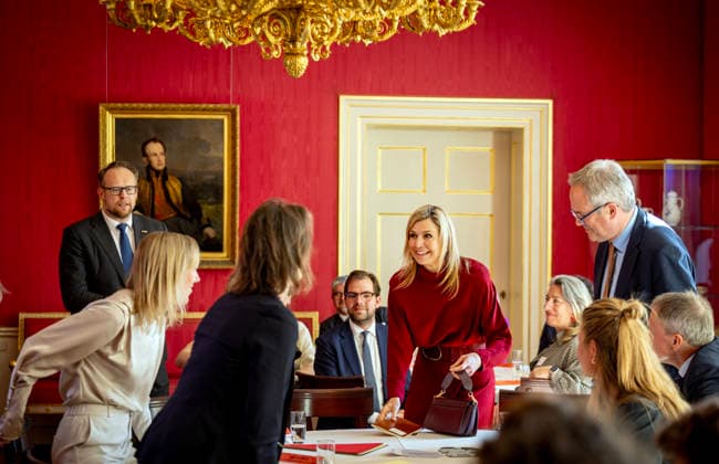 18-03-2026 Palace Queen Maxima attended the Indispensable Links (Onmisbare Schakels) meeting of the Orange Fund in the Grote Balzaal at palace Noordeinde in The Hague. Â  Copyright: xPPEx