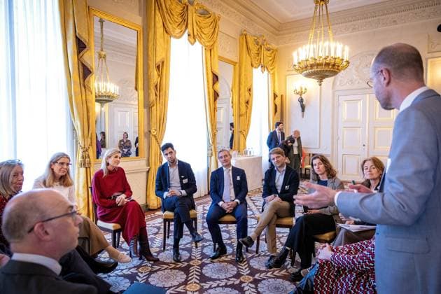 Den Haag, The Netherlands, 2026-03-18 14:50:36 THE HAGUE, 18-03-2026, Noordeinde Palace. Queen Maxima attends the Indispensable Links meeting of the Orange Fund at Noordeinde Palace. The meeting focuses on strengthening the social sector. PHOTO: NLBeeld Patrick van Emst Credit: NL Beeld Patrick van Emst  Copyright: xx x