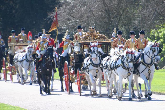 Ceremonial Welcome For State Visit of The President of The Federal Republic of Nigeria and Mrs Tinubu - Windsor, Windsor, UK - Wednesday 18 March 2026 Members of The Coldstream guards lead the procession at the Ceremonial Welcome for the State Visit of The President of the Federal Republic of Nigeria and Mrs Tinubu at Windsor in Windsor, England, UK on Wednesday 18 March, 2026., Credit:Justin Ng Avalon UK, England, Windsor, Windsor  Copyright: xJustinxNgx xAvalonx 1084091817
