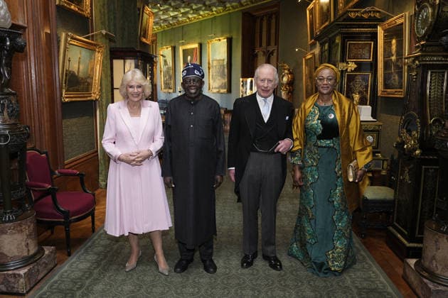 . 18 03 2026. Windsor , United Kingdom. King Charles III and Queen Camilla hold an audience with President of Nigeria Bola Ahmed Tinubu and First Lady Oluremi Tinubu at Windsor Castle, on the first day of their state visit to the UK.  xi-Imagesx xPoolx IIM-26645-0133