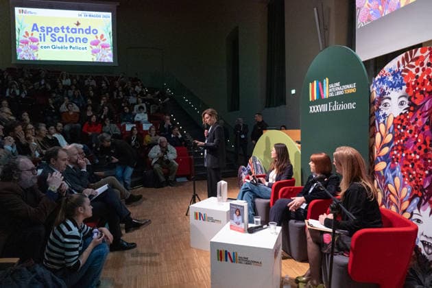 March 18, 2026, Turin, To, Italy: Preview of the Turin Book Fair. GisoÂ¨le Pelicot, victim of violence at the hands of her husband and over 50 men, and protagonist of the trial of the century, presents her book, Hymn to Life, in Turin. March 18th 2026 Turin Italy  - ZUMAa289 20260318_zia_a289_151 Copyright: xSelenexDaniele Agfx