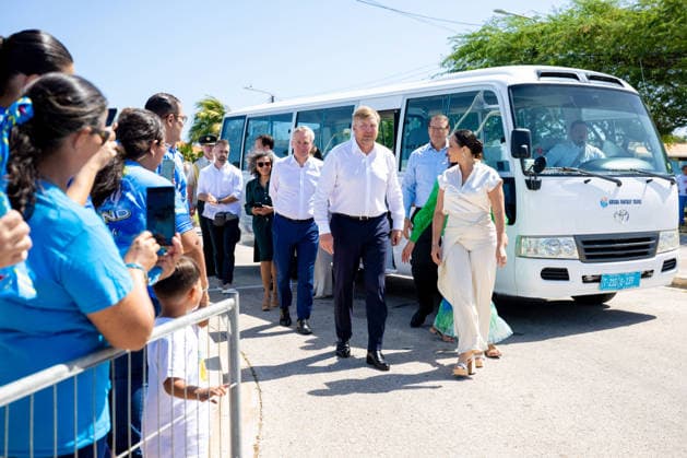 King visits Aruba to celebrate forty years of Status Aparte. Aruba 18 Mar 2026 King Willem-Alexander during a visit to the Olympic swimming complex Piscina Olimpico Roly Bisslik. There he spoke with swimmers and representatives of Aruban swimming and laid the foundation stone for the construction of a new warm-up swimming pool. Oranjestad Aruba  Copyright: xMischaxSchoemakerx