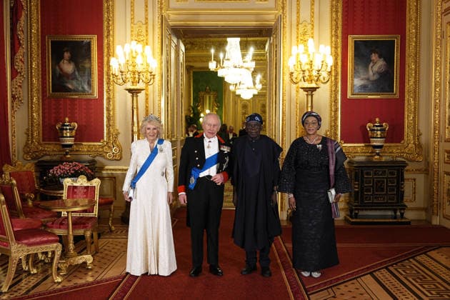 Nigerian State visit to the UK The State Banquet for The President, Bola Ahmed Tinubu, and First Lady of Nigeria, Oluremi Tinubu, on the first day of their State visit to the UK, at Windsor Castle, Windsor, Berkshire, UK, on the 18th March 2026. Picture by Aaron Chown WPA-Pool Windsor Windsor Castle Berkshire United Kingdom  WHA-0814
