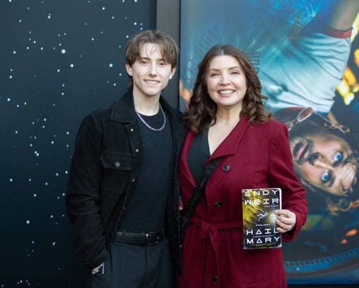 Connor Sharpe and Barbara Sharpe arrive on the red carpet at the premiere of Project Hail Mary at Josie Robertson Plaza on Wednesday, March 18, 2026 in New York City.  NYP20260318525 SERENAxXUxNING