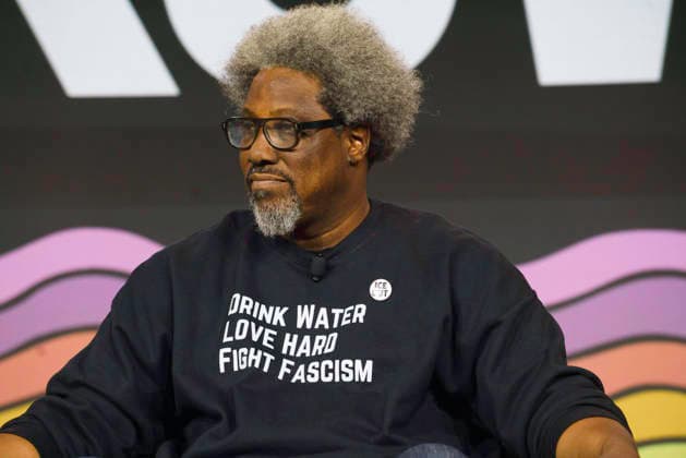 March 18, 2026: Austin, Texas. W. Kamau Bell, left, and Jane Fonda take part in the keynote Say It Louder: Artists, Activism & the First Amendment at the SXSW Conference. - ZUMAda1_ 20260318_zap_da1_004 Copyright: xSandraxDahdahx