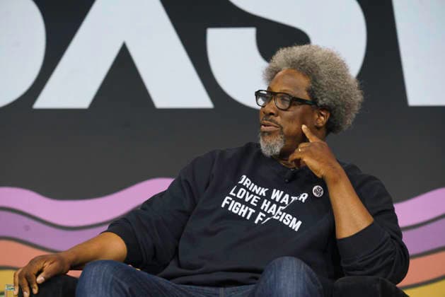 March 18, 2026: Austin, Texas. W. Kamau Bell, left, and Jane Fonda take part in the keynote Say It Louder: Artists, Activism & the First Amendment at the SXSW Conference. - ZUMAda1_ 20260318_zap_da1_011 Copyright: xSandraxDahdahx