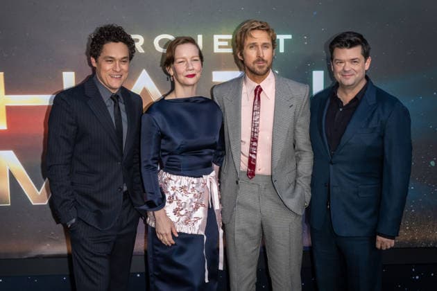 Project Hail Mary New York Premiere, New York, USA - 18 Mar 2026 (L-R) Phil Lord, Sandra Hüller, Ryan Gosling and Chris Miller attend Project Hail Mary New York premiere at Lincoln Center on March 18, 2026 in New York City. New York United States Copyright: xRonxAdarx xSOPAxImagesx _radar_phm_20260318_02057