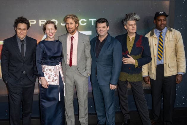 March 18, 2026, New York, United States: (L-R) Phil Lord, Sandra Hüller, Ryan Gosling, Chris Miller, James Ortiz and Lionel Boyce attend Project Hail Mary New York premiere at Lincoln Center on March 18, 2026 in New York City. New York United States - ZUMAs197 20260318_aaa_s197_280 Copyright: xRonxAdarx